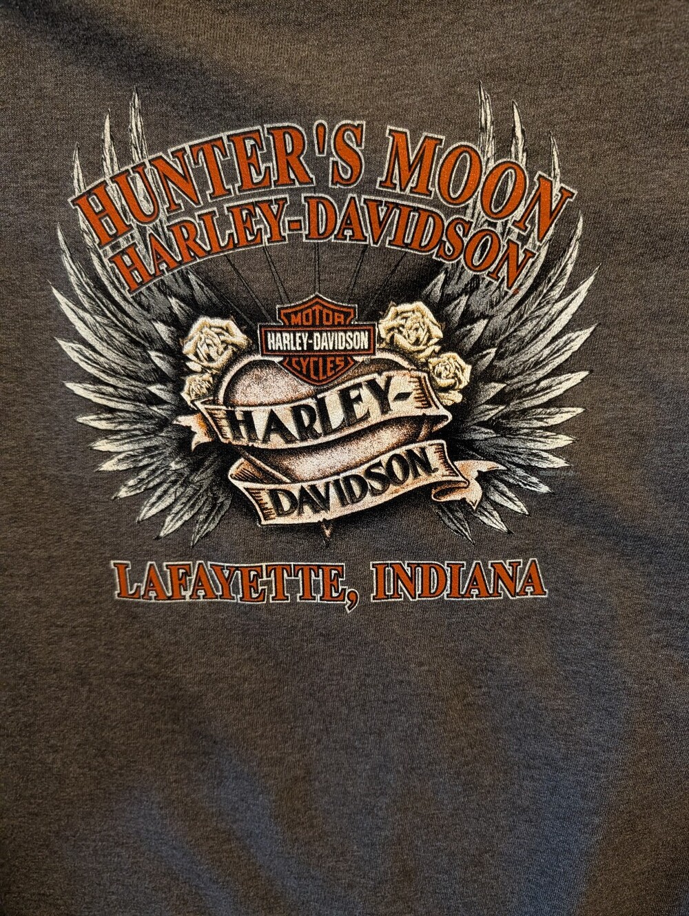 Harley-Davidson Women's Charcoal Gray V-Neck Long Sleeve Top Size XL NWT - Picture 2 of 3